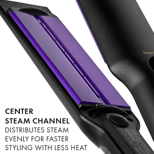 Vista 2 de Hot Tools Pro Signature Steamstyler Cabello de aspecto saludable con cada uso (1-1/2 pulgadas), negro