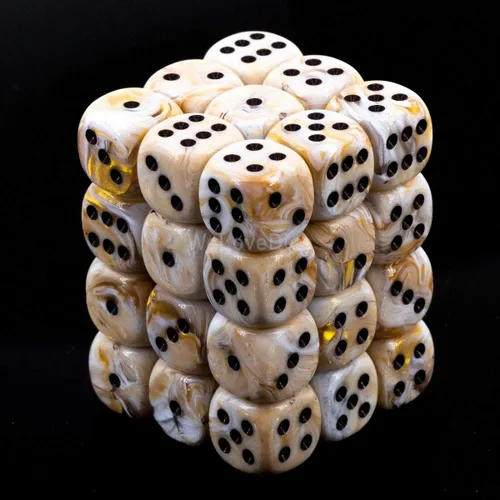 Vista 2 de DND - Juego de dados Chessex D&D de 0.472 in, juego de dados poliédricos de plástico color mármol marfil y negro, dados de mazmorras y dragones