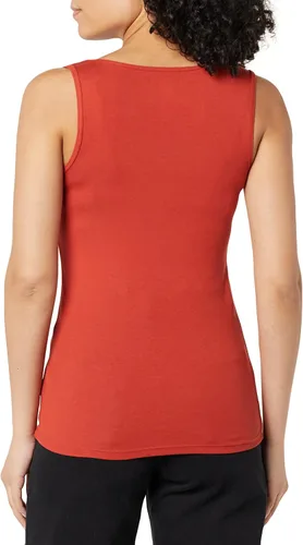 Vista 3 de Tienda Essentials Camiseta de tirantes de cuello cuadrado ajustada para mujer, paquete de 2