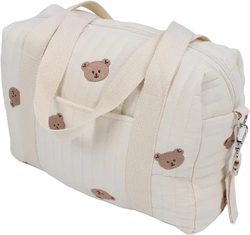 Vista 5 de Bolsa de pañales pequeña, 11.4 x 10.2 x 4.7 in, bolsas organizadoras para cochecito de bebé, bolsas organizadoras de pañales, reutilizables bordadas