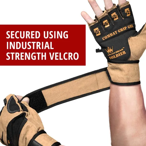 Vista 2 de Crown Gear Guantes de levantamiento de pesas para entrenamiento de entrenamiento Crossfit, guantes de fisicoculturismo para hombres o mujeres, lo