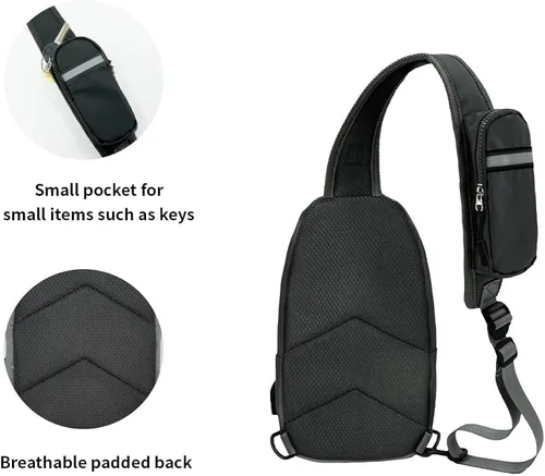 Vista 5 de Dreamer Yuanda Bolso bandolera versátil para hombre, bolso de hombro para hombre, para llevar todos los días esenciales