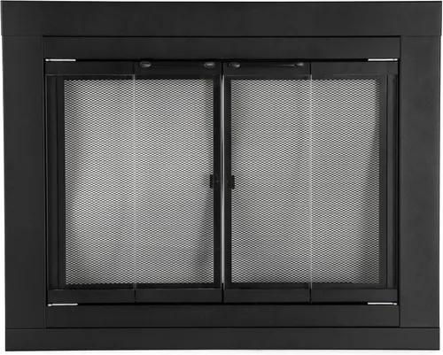 Vista 10 de Stanbroil - Puerta de cristal plegable para chimenea, color negro, grande