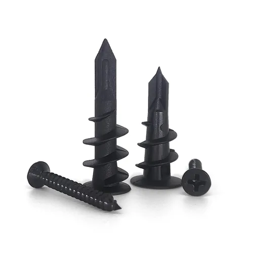 Vista 7 de Anclajes para paneles de yeso autoperforantes de pared huecos con tornillos, no requiere preparación de agujeros previos, plástico de nailon, 0.531