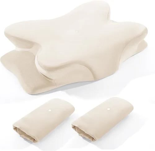 Vista 10 de BALAPET 2 Piezas de Funda de Almohada Cervical de Terciopelo, Funda de Almohada de Elasticidad Suave para Almohada Cervical Ergonómica, Fundas