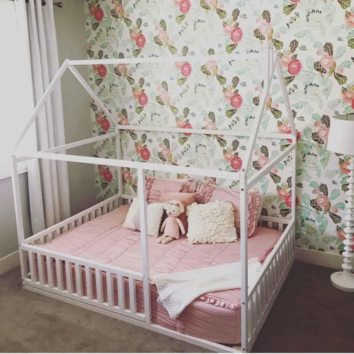 Vista 7 de Cama de suelo Montessori para niños pequeños, cama de casa Montessori, marco de cama de casa para niños, cama de piso para niños, cama de plataforma