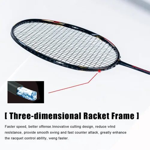Vista 9 de ALP-188 Air 10U G5 - Juego de 2 raquetas de bádminton de fibra de carbono profesional súper ligeras para deportes al aire libre, incluye 1 bolsa