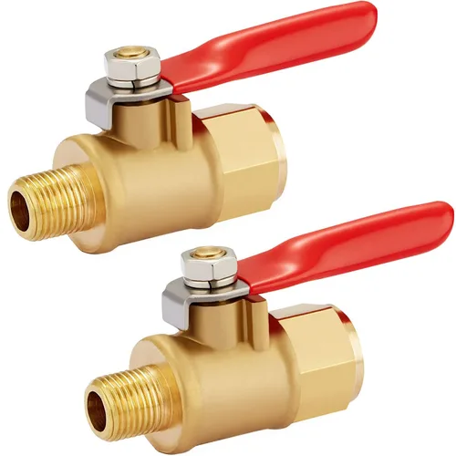 Vista 7 de Interruptor de cierre de mini válvula de bola en línea de latón resistente, 2 piezas, hembra NPT de 1/4 pulgadas x accesorios de tubería NPT hembra