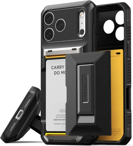 Vista 10 de VRS DESIGN Damda Glide - Funda híbrida para iPhone 13 Pro, ranura para tarjetas con soporte, funda funcional resistente compatible con iPhone 13 Pro