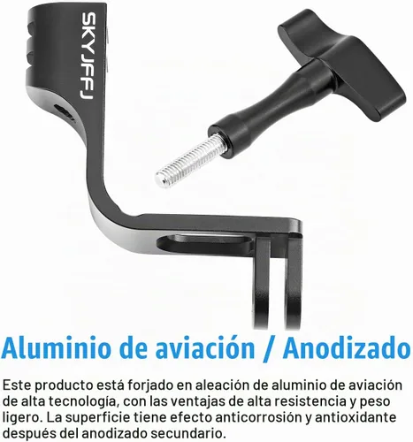 Vista 6 de Adaptador de soporte vertical de aluminio de 90 grados para GoPro Hero 13/12/11/10/9 Negro (ala voladora)