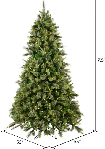 Vista 3 de Vickerman árbol de navidad artificial de pino de cachemira sin iluminación de 24 pulgadas Verde