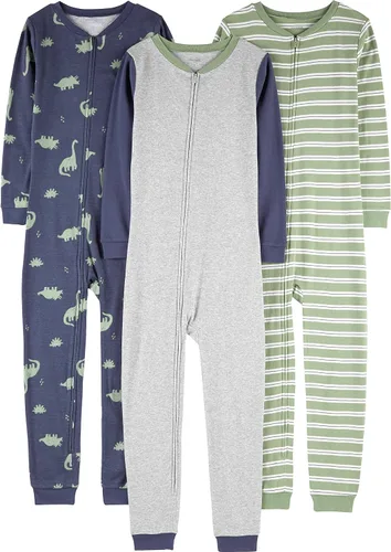 Vista 47 de Simple Joys by Carter's Pijama de algodón sin pies de ajuste cómodo para niños (3 unidades)