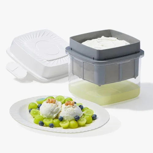 Vista 5 de Roichen Minew fabricante de yogur griego, hecho en casa, colador de suero, fabricante de yogur grueso, colador fácil, filtro inoxidable, no eléctrico