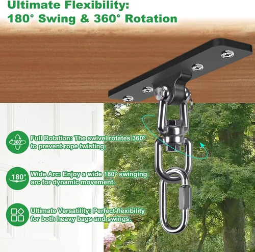 Vista 4 de SELEWARE Colgador de Saco de Boxeo de Servicio Pesado y Abrazadera de Viga para Boxeo, Muay Thai, MMA Beam & Ceiling Mount Heavy Bag Hanger with G
