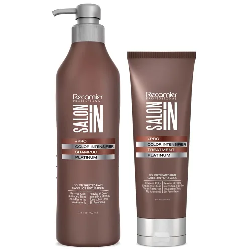 Vista 2 de Recamier Professional Salon In +Pro Color Intensifier Hair Platinum Kit Champú y Tratamiento - Kit Tratamiento y Shampoo Intensificador