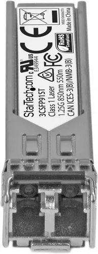 Vista 2 de StarTech Módulo SFP compatible con HPE 3CSFP91 - 1000BASE-SX - Transceptor de fibra óptica multimodo (MMF) de 1 GbE Gigabit Ethernet SFP - LC