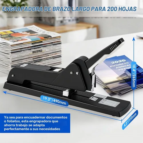 Vista 8 de Heavy Duty Long Reach Stapler with 4000 Staples for Booklets