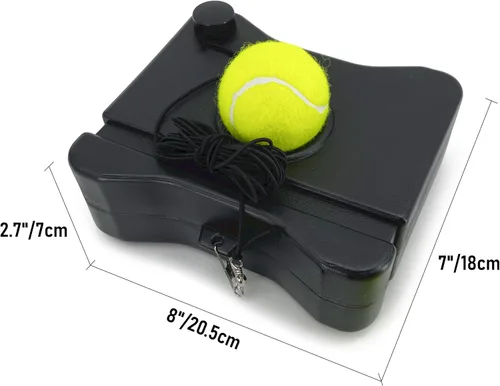 Vista 4 de Entrenador de tenis con base de rebote Equipo de auto entrenamiento con 2 pelotas de tenis