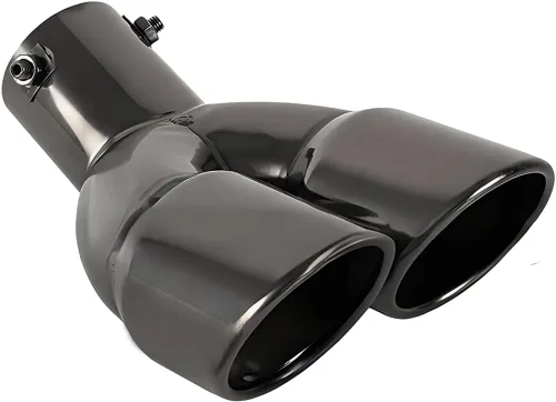 Vista 8 de Punta de Escape Doble de 2.5 Pulgadas de Entrada, Tubo de Escape Universal para Automóvil, Tubo de Cola de Garganta, Tubo en Y de Acero Inoxidable