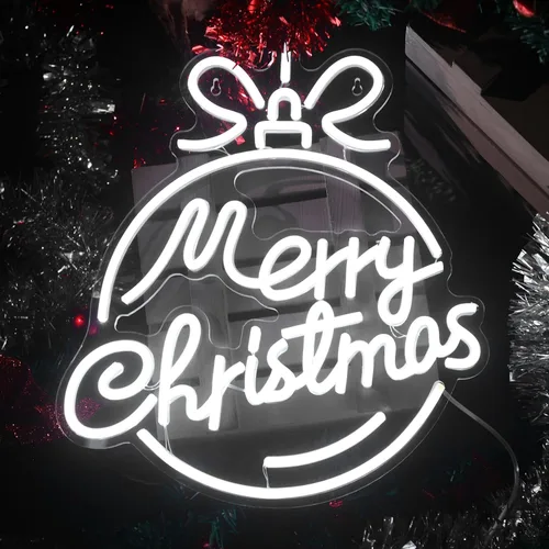 Vista 13 de Xuhal Letrero de neón de campana de Navidad, luces de neón de Navidad, señal LED iluminada por USB para decoración de pared, barra, sala de estar