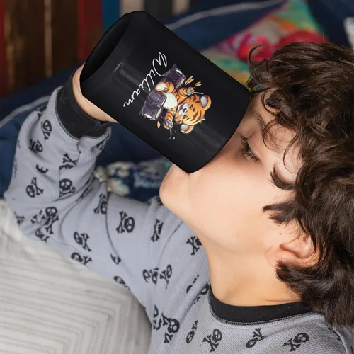 Vista 6 de Taza de té personalizada para amantes del tigre con nombre 2023, regalos personalizados para amantes de las mascotas, taza de café de cerámica