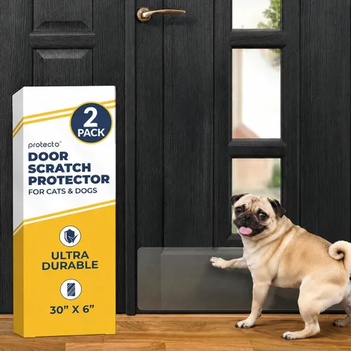 Vista 19 de PROTECTO Door Protector from Dog Scratching, 18x12 - Door Scratch Guard Heavy Duty Door Scratch Protector for Cats & Dogs, Clear Scratch Shield