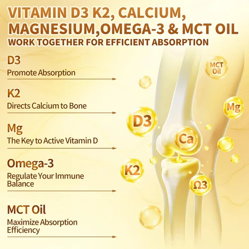 Vista 3 de VivoNu Vitamina D3 K2 10000 UI con MK7-300 Cápsulas blandas de aceite de coco virgen, 2 en 1 vitaminas D y K complejo Vitamina D3 con K2
