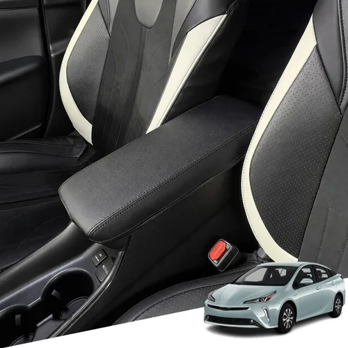 Vista 141 de Great-luck Funda de cuero para consola central, almohadilla para reposabrazos, accesorios de cubierta de caja (costuras rojas) para BMW X1 2023 2024