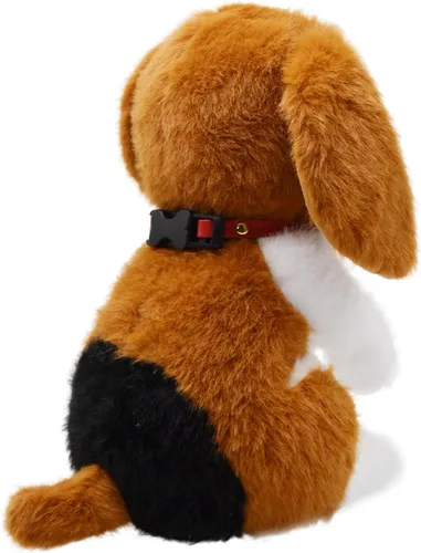 Vista 4 de Adorable animal de peluche de Beagle ultrasuave y esponjoso, peluche de perro pequeño con lengua rosa diminuta que asoma, regalos encantadores