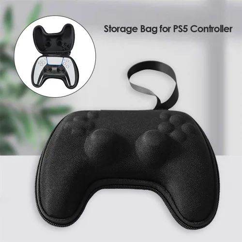 Vista 4 de Storage Bag for PS5 Controller, Travel Carrying Case Shockproof EVA PS5 Controller Bag Lightweight Gamepad Protective Cover