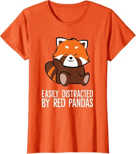 Vista 38 de Red Panda Love Easily Distracted By Red Pandas T-Shirt Asphalt Grey