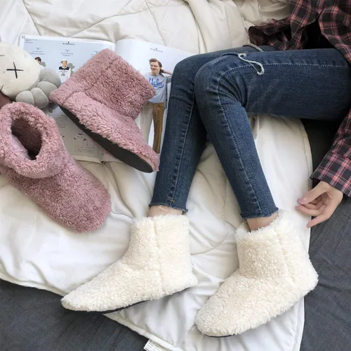 Vista 2 de mianshe Pantuflas tipo botín mullido para mujer y hombre con espuma viscoelástica