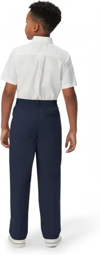 Vista 2 de French Toast Pantalones de ajuste relajado sin arrugas para niños Azul marino