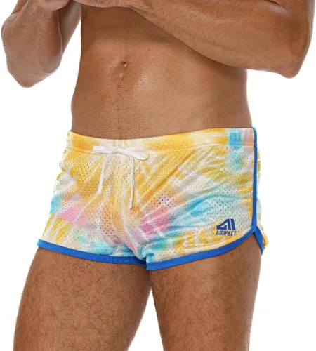 Vista 2 de AIMPACT Pantalones cortos de malla con teñido anudado para hombre, entrepierna de 3 pulgadas, pantalones cortos de entrenamiento atlético para hombre