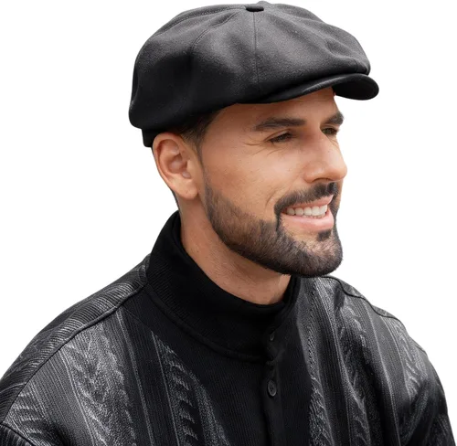 Vista 7 de Gorra de Newsboy para hombre, 8 paneles irlandeses para novatos Gris