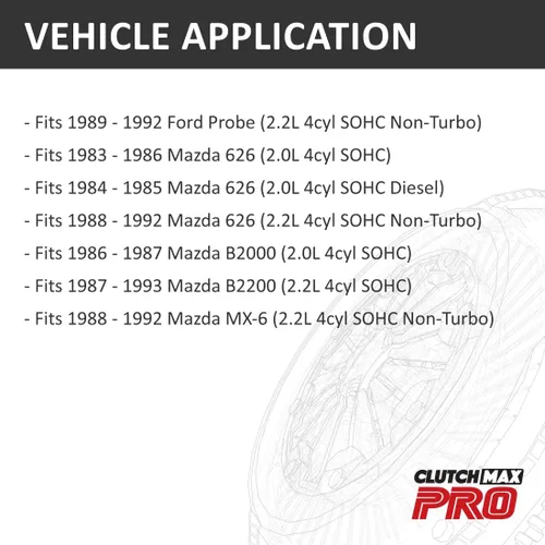 Vista 2 de PRO Performance Stage 1 Kit de embrague con volante compatible con Ford Probe 1989-1992 1983-1993 Mazda 626 B2000 B2200 MX-6 2.0L 2.2L