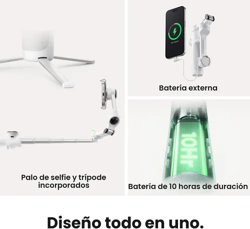 Vista 4 de Insta360 Flow 2 Pro AI Tracker Bundle gris – Primer cardán de teléfono AI en la industria con Apple DockKit, seguimiento pionero de 360º panorámica