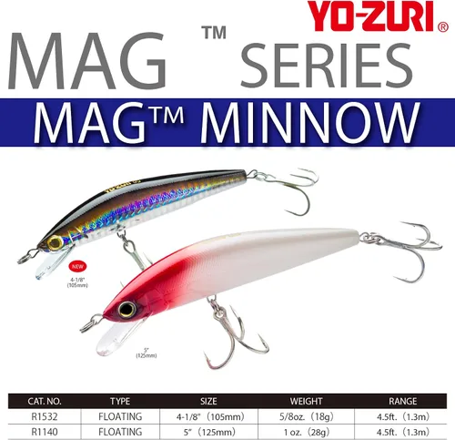 Vista 2 de Yo-Zuri Mag Minnow - Tapón flotante para agua salada