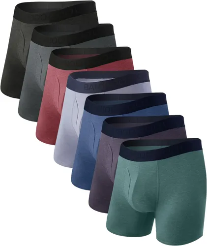 Vista 20 de BAMBOO COOL Calzoncillos tipo bóxer transpirables para hombre con bragueta que absorbe la humedad, ropa interior ligera, paquete de 7