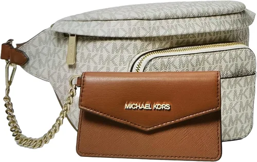 Vista 2 de Michael Kors Riñonera grande 2 en 1 para mujer, Vainilla, Paquete de bandolera para cinturón
