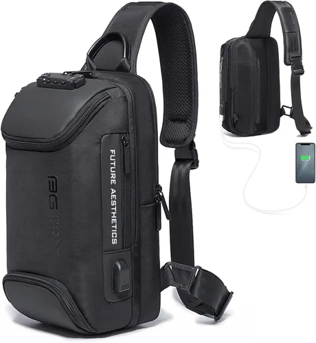 Vista 7 de iubest Men's Sling Bag Shoulder Bag Crossbody Shoulder Casual Daypack Rucksack Backpack