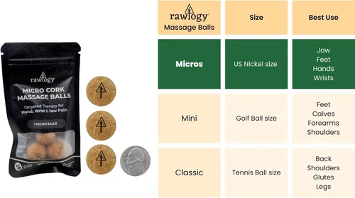 Vista 3 de Pelota de masaje de corcho de viaje, alternativa ligera y sostenible a la bola de lacrosse para aliviar el dolor muscular