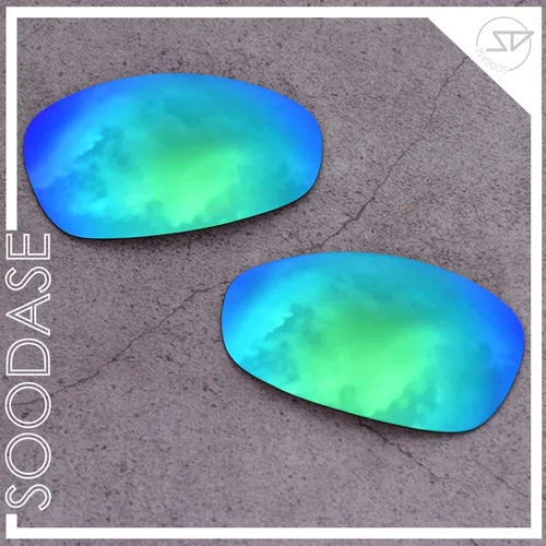 Vista 4 de SOODASE - Gafas de sol polarizadas para Oakley Juliet, color azul, dorado y verde