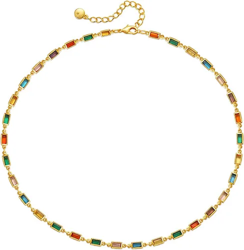 Vista 28 de Gargantilla con cuentas para mujer, chapada en oro de 18 quilates, gargantilla delicada para mujer
