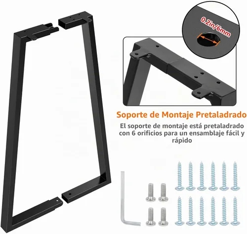 Vista 2 de Patas de mesa de metal de 28 pulgadas, patas de escritorio trapezoidales