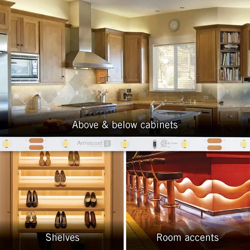 Vista 5 de Armacost Lighting RibbonFlex Home 131232 - Tira de luz LED blanca de 12 V, 30 LED/m 2700K, 16 pies (16.4 ft)