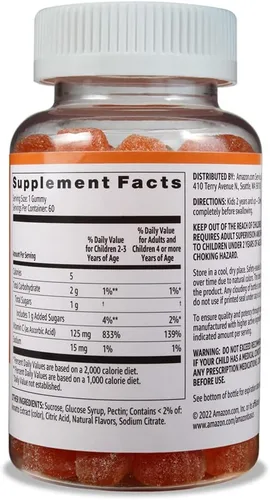 Vista 2 de Amazon Brand – Solimo Vitamina C 125 mg, 60 gomas, suministro de 2 meses