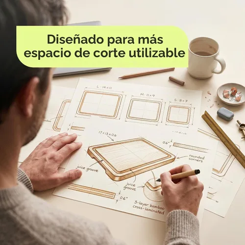 Vista 8 de ROYAL CRAFT WOOD Tabla de cortar de madera, tablas de cortar de bambú con ranura para jugo, tabla de cortar de cocina para carne, queso y verduras