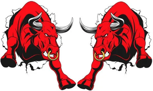 Vista 6 de Calcomanías de vinilo para automóvil de 6 pulgadas con revestimiento UV, personalidad de moda Angry Bull, 2 unidades (estilo 1)
