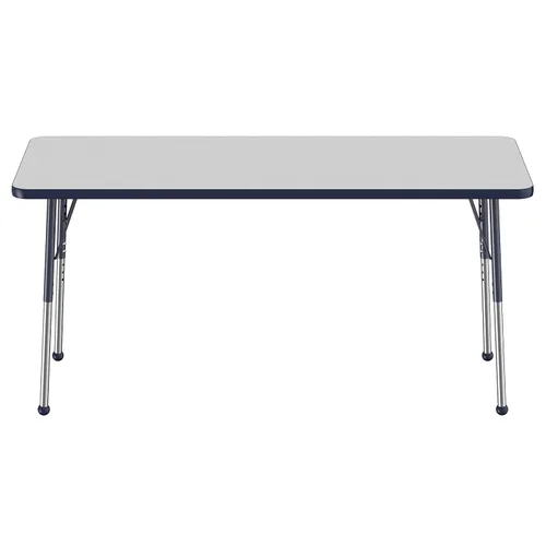 Vista 64 de FDP - Mesa rectangular para actividades escolares y de oficina (24 x 36 pulgadas), patas estándar con deslizadores giratorios, altura ajustable